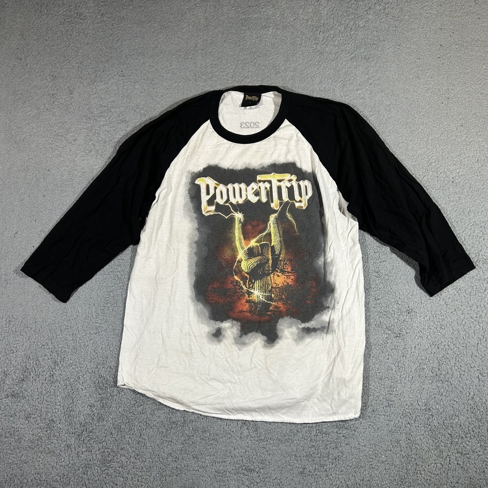 2023 Rare Power Trip Rock Music Festival Raglan Baseball Shirt Men's Large #3947